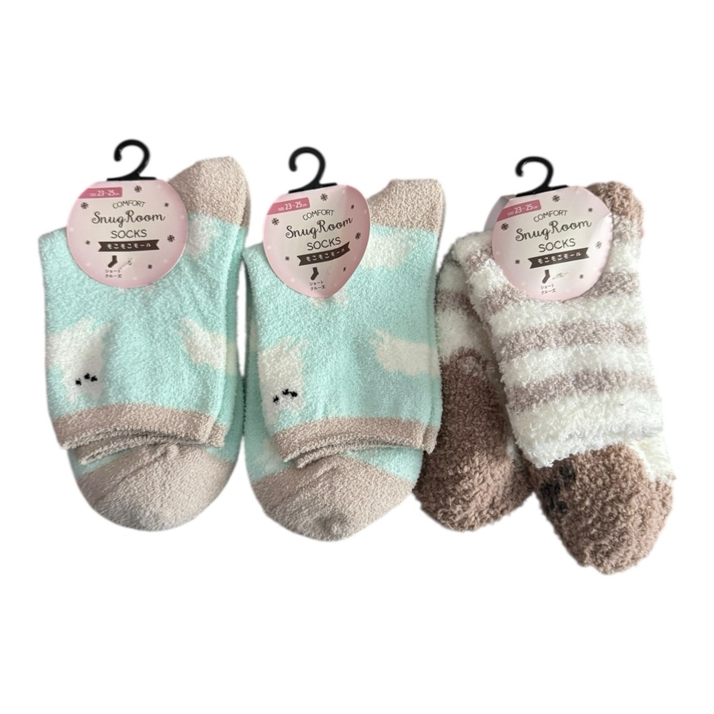 SnugRoom Comfort Socks Fuzzy Lounge Socks Women 23–25cm Lot of 3 New‎